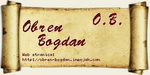 Obren Bogdan vizit kartica